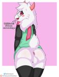  absurd_res anthro anus balls big_butt blush bovid butt caprine clothed clothing cloudeon deltarune digital_media_(artwork) eyewear fur genitals glasses goat hair hi_res horn looking_at_viewer male mammal nude open_mouth ralsei scarf simple_background smile solo tail text undertale_(series) white_body white_fur 