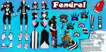  absurd_res anthro black_body black_fur clothing digital_media_(artwork) ear_piercing feet fendrel_smith fendrel_smith_(character) fur hi_res male mammal mephitid model_sheet multiple_angles pawpads piercing shaded skateboard skunk smoking solo toes tongue tongue_out white_body white_fur 