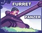  armor feral furret generation_2_pokemon gotyoureyes headgear helmet hi_res meme nintendo pokemon pokemon_(species) solo tank text vehicle 