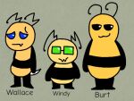  anthro arthropod bee black_eyes blue_eyes burt_(taque) eyewear fur glasses green_eyes group hymenopteran insect male stinger_(anatomy) stinger_tail striped_body striped_fur stripes taque- trio wallace_(taque) wasp windy_(taque) 