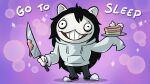  ambiguous_gender anthro baggy_clothing cake clothed clothing creepypasta cricetid dessert drawfee drawfee_(copyright) english_text food footwear fully_clothed hamster hi_res hoodie jeff_the_killer knife mammal nathan_yaffe rodent shoes sneakers solo text topwear 