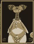  ampharos animal_genitalia anthro balls bracelet crotch_tuft eyes_closed fully_sheathed fur gameplay_mechanics generation_2_pokemon genitals jewelry male monochrome neckwear_only nintendo nude pokemon pokemon_(species) portrait sepia sheath smile solo standing three-quarter_portrait tuft xurora 