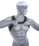  1boy abs artist_request clothes_lift lanz_(xenoblade) non-web_source pectorals shirt_lift xenoblade_chronicles_(series) xenoblade_chronicles_3 