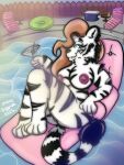  anthro felid female hi_res mammal mana_hannah nude pantherine pool pool_float poolside skinny_dipping solo summer tiger 
