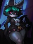  belly big_breasts bottom_heavy breasts clothed clothing female green_hair hair hi_res huge_hips huge_thighs humanoid humanoid_pointy_ears league_of_legends long_sleeves pale_skin riot_games shadow_creature short_stack skimpy solo thick_thighs vex_(lol) wabutt yordle 