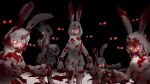  16:9 3d_(artwork) anthro big_breasts blood bodily_fluids breasts carrot_(one_piece) clothed clothing darkness digital_media_(artwork) dress female fluffy forbiddenknights2 gloves glowing glowing_eyes group hair halloween handwear hi_res holidays horn lagomorph leporid mammal medium_hair one_piece rabbit rabbit_ears red_eyes scut_tail short_hair short_tail simple_background snow tail white_body white_hair widescreen 