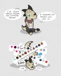  anthro chibi clothing comic_panel creature71 dialogue hi_res humor male reaction_image reptile scalie sitting solo twitter 