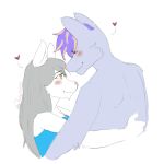  &lt;3 abstract_background anthro blue_body blue_clothing blue_fur blush canid canine canis clothing donohusuu duo embrace eyes_closed female forehead_kiss fur grey_hair hair hi_res hug love male male/female mammal multicolored_hair orange_hair pink_nose purple_hair raine_silverlock sane_(skbld) simple_background sketch smile two_tone_hair twokinds webcomic white_body white_fur wolf yellow_eyes 