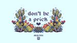  ansitru artist_name blue_background cactus commentary english_commentary english_text heart highres no_humans original pixel_art plant_focus simple_background sparkle watermark 