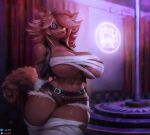  2023 anthro big_breasts breasts canid canine curvy_figure digital_media_(artwork) eye_patch eyewear female five_nights_at_freddy&#039;s fox foxy_(cally3d) foxy_(fnaf) freckles fredina&#039;s_nightclub fur hair looking_at_viewer mammal muscular muscular_female nx147 pole red_body red_fur red_hair scottgames solo stripper_pole thick_thighs voluptuous voluptuous_anthro voluptuous_female wide_hips yellow_eyes 