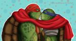  anthro bakameganekko biceps boop duo green_body green_skin hi_res leonardo_(tmnt) male male/male muscular muscular_anthro muscular_male nose_boop raphael_(tmnt) reptile scalie shell teenage_mutant_ninja_turtles teenage_mutant_ninja_turtles_(2014) turtle turtle_shell 