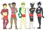  anthro anthrofied blitzle boxer_briefs boxer_briefs_only clothed clothing fuze generation_5_pokemon gothorita group hi_res krokorok male mienfoo navel nintendo nipples pokemon pokemon_(species) pokemorph servine simple_background topless underwear underwear_only white_background 