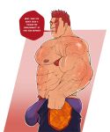  1boy abs alternate_facial_hair arm_hair artist_request ass ass_hair bara beard blue_male_underwear body_hair boku_no_hero_academia bulge bulge_lift chest_hair dressing endeavor_(boku_no_hero_academia) english_text facial_hair feet_out_of_frame from_side frown hairy highres i&#039;ve_never_seen_a_guy_recreate_this_successfully_tbh_(meme) large_bulge large_pectorals long_sideburns looking_at_viewer male_focus male_underwear mature_male meme meta muscular muscular_male navel_hair nipples open_pants pants pants_lift pectorals short_hair sideburns solo stomach thick_arms topless_male undersized_clothes underwear 