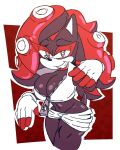  anthro big_breasts black_body bottomwear breasts cephalopod cleavage clothed clothing crossgender eulipotyphlan female hedgehog hotpants lipstick makeup mammal marina_(splatoon) marine midriff mollusk mtf_crossgender navel nintendo octarian octoling orange_eyes pseudo_hair pupils red_tentacles sega shadow_the_hedgehog shorts slit_pupils solo sonic_the_hedgehog_(series) splatoon tentacle_hair tentacles unknown_artist unzipped_jacket 