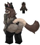  anthro baggy_clothing bangs big_butt black_clothing black_eyes black_legwear black_panties black_thigh_highs black_underwear brown_body brown_ears brown_fur brown_hair brown_tail butt clairemilk clothing domestic_cat felid feline felis female fishnet fishnet_legwear fur hair hi_res legwear long_hair looking_back mammal panties presenting presenting_hindquarters roblox siamese solo sweater tail thigh_highs topwear underwear 