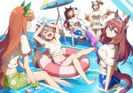  ! !! &gt;_&lt; 1-4daithi 5girls :o ^^^ ^_^ absurdres adjusting_eyewear ahoge animal_ears blue_eyes breasts brown_hair chair closed_eyes commission cup gaze_on_me!_outfit_(umamusume) head_tilt highres holding holding_tray holding_water_gun horse_ears horse_girl horse_tail ines_fujin_(umamusume) innertube long_hair looking_at_viewer male_swimwear maruzensky_(umamusume) medium_breasts midriff mihono_bourbon_(umamusume) multiple_girls navel nigekiri_sisters_(umamusume) one_eye_closed open_mouth orange_hair pool reclining scrunchie seashell shell shirt short_sleeves side_ponytail sideways_mouth silence_suzuka_(umamusume) sitting skeb_commission small_breasts smart_falcon_(umamusume) smile sunglasses swim_trunks table tail tied_shirt tray twintails umamusume visor_cap wading water water_gun white_shirt wrist_scrunchie 