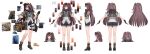  1girl absurdres bandaid bandaid_on_knee bandaid_on_leg belt_buckle black_shorts boots brown_hair buckle charm_(object) clipboard color_guide concept_art cropped_jacket dinergate_(girls&#039;_frontline) expressionless full_body girls&#039;_frontline girls&#039;_frontline_2:_exilium gloves goggles goggles_on_head highres jacket long_hair mayling_shen_(girls&#039;_frontline_2) mole mole_under_eye multiple_views official_art one_side_up orange_eyes orange_socks pliers reference_sheet shirt shorts simple_background sleeves_rolled_up socks standing thermos toolbox tools turnaround very_long_hair wanzi_chi_baozi white_background white_shirt 