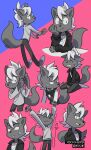  anthro bodily_fluids coffinsmokes ear_piercing hi_res male mammal mephitid multiple_poses odd_taxi piercing pose shun_imai_(odd_taxi) skunk solo sweat tears 