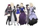  1boy 1girl black_hair black_thighhighs blonde_hair blue_eyes braid breasts china_dress chinese_clothes cleavage closed_eyes closed_mouth cloud_strife couple crossdressing crossed_arms dress duoj_ji final_fantasy final_fantasy_vii final_fantasy_vii_remake flower frills full_body hair_bun hair_flower hair_ornament hetero high_heels highres holding_hands japanese_clothes kimono large_breasts legs long_hair looking_at_another looking_at_viewer multiple_views official_alternate_costume parted_lips red_eyes short_dress side_slit simple_background skirt_hold spiked_hair taut_clothes taut_dress thighhighs thighs tiara tifa_lockhart tifa_lockhart&#039;s_exotic_dress tifa_lockhart&#039;s_refined_dress tifa_lockhart&#039;s_sporty_dress white_background 