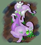  absurd_res ambiguous_gender crossover dragon duo eyes_closed feral generation_6_pokemon goodra green_eyes hi_res invalid_tag nintendo pokemon pokemon_(species) purple_body rain_world slime slugcat slugcat_(rain_world) smile tail white_body 