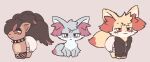  ambiguous_gender collar diaper emo fennekin feral fishnet fur generation_1_pokemon generation_6_pokemon goth grey_body grey_fur group hi_res nintendo pokemon pokemon_(species) shiny_pokemon spiked_collar spikes trio vulpix yakkotsuki 