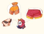  anthro bodily_fluids bottomwear bowser bulge butt clothing crop_top crossed_arms fast_food fast_food_employee female food freckles genitals group hat headgear headwear human humanoid luigi male mammal mario_bros masturbation nikotoofficial nintendo penis princess_daisy shirt shorts shyguy sweat tank_top thought_bubble topwear 