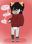  absurd_res alien ambiguous_gender blush clothing clowngang diaper footwear hi_res homestuck hoodie humanoid ms_paint_adventures operagx opreah_geeyex shoes socks text topwear troll_(homestuck) webcomic 