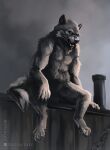  absurd_res anthro atmospheric canid canine canis claws cloud detailed_background digital_media_(artwork) dock fur hi_res male mammal open_mouth outside painting paws sky solo solo_focus speedpaint speedpainting tail were werecanid werecanine werewolf werewolfdegenerate 