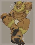  anthro armpit_hair asian_clothing bandai_namco body_hair bragotiger claws clothing digimon digimon_(species) east_asian_clothing felid fundoshi hi_res japanese_clothing leomon lion male mammal mane muscular muscular_anthro muscular_male nipples pantherine pawpads solo underwear 