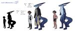  absurd_res alien astrid_(novaconis) big_tail blue_body clothing concept disability hi_res human ky-ra_the_kylthe_(novaconis) kylthe_(novaconis) male mammal mixed_race novaconis one_arm person_of_color simple_eyes size_difference tail tall underwear 