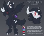  2023 absol anthro cyka_kamira_(absol) cykawai digital_drawing_(artwork) digital_media_(artwork) english_text fakemon female fur generation_3_pokemon hair hi_res hybrid looking_at_viewer mammal nintendo pokemon pokemon_(species) portrait red_eyes simple_background solo text 