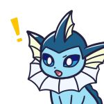  1:1 2023 alpha_channel ambiguous_gender blue_body blue_eyes digital_media_(artwork) eeveelution endwl exclamation_point feral fin frill_(anatomy) generation_1_pokemon icon low_res nintendo open_mouth pokemon pokemon_(species) reaction_image solo tongue vaporeon white_body 