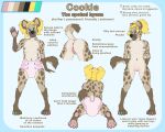 5:4 absurd_res accessory anthro anus aquamarine_eyes bangs big_nipples blonde_hair blue_eyes breasts brown_body brown_fur brown_spots butt carnecalary character_bio character_name clothed clothing colored_claws colorful cookie cookie_(carnecalary) description diaper diaper_fetish diaper_only double_ponytail ear_piercing emotions english_text eyebrow_piercing eyebrow_ring facial_piercing fangs female flapper food fur genitals green_eyes hair hair_accessory hairpin happy hi_res hyena incontinence infantilism lip_piercing mammal manicure model_sheet navel nipple_piercing nipples nude pawpads pedicure piercing pigtails pink_diaper pink_flesh plaster ponytail ponytails presenting presenting_diaper presenting_hindquarters presenting_pussy pussy raised_tail rear_view reference_to_character ring_piercing showing_paws showing_teeth side_ponytail silly_face small_breasts smelly smile solo spots spotted_hyena tail teeth text topless waving_hand wearing_diaper 