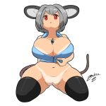  absurd_res animal_humanoid asian_mythology big_breasts breasts buckteeth cleavage clothed clothing east_asian_mythology female genitals grey_hair hair hi_res huge_breasts huge_thighs humanoid japanese_mythology kneeling looking_at_viewer mammal mammal_humanoid murid murid_humanoid murine murine_humanoid mythology navel nazrin pendant pussy rat_humanoid red_eyes rodent rodent_humanoid signature simple_background solo suntan tail tan_line teeth text thick_thighs touhou wide_hips yokai zedrin 