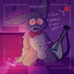  alexboom11 anthro balls bodily_fluids bonnie_(fnaf) embarrassed erection first_person_view five_nights_at_freddy&#039;s genital_fluids genitals guitar hi_res lagomorph leporid male mammal musical_instrument plucked_string_instrument precum rabbit scottgames solo string_instrument text 