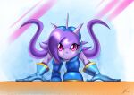  action_pose anthro boots breasts clothed clothing dragon female footwear freedom_planet galaxytrail gloves hair handwear hi_res hybrid looking_at_viewer pose purple_body purple_eyes purple_hair sash_lilac solo souleatersaku90 