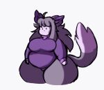  animated anthro atsuineko bangs bar_emanata belly big_breasts blush bodily_fluids bottomless breast_expansion breasts clothed clothing dipstick_tail dot_eyes ears_up emanata empty_eyes erect_tail expansion fan_character featureless_crotch felid feline female fluffy fluffy_tail flustered fur generation_4_pokemon grey_body grey_fur grey_hair hair hi_res highlights_(coloring) huge_breasts huge_hips huge_thighs hyper hyper_breasts long_hair mammal markings multicolored_body multicolored_fur nintendo noelle_(atsuineko) overweight overweight_anthro overweight_female pokemon pokemon_(species) portrait purple_body purple_clothing purple_fur purple_shirt purple_topwear purugly shirt short_playtime simple_background solo standing stylized_empty_eyes surprise sweat sweatdrop tail tail_markings tail_motion thick_thighs three-quarter_portrait three-quarter_view topwear white_background white_body white_fur worried 
