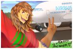  airbus_a380 airplanes felid hi_res lion male mammal mattiyyah_lion pantherine posing_for_picture solo 