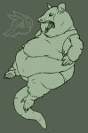  american_opossum anthro baronshoebat belly big_belly claws clothed clothing fur male mammal marsupial moobs obese obese_anthro obese_male open_mouth overweight overweight_anthro overweight_male solo teeth toe_claws tongue 
