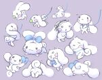  ambiguous_gender anthro ball_in_mouth canid canine canis cinnamon_(cinnamoroll) cinnamoroll collar dokudrinker domestic_dog hi_res leash mammal ribbons sanrio semi-anthro solo 