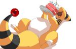  ambiguous_gender ampharos cake dessert eating feral food generation_2_pokemon nintendo open_mouth pokemon pokemon_(species) slightly_chubby solo somnamg 