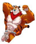  abs anthro balls felid frosted_flakes genitals kellogg&#039;s kumammoto_(artist) male mammal mascot nipples orange_body pantherine pecs penis solo striped_body stripes tiger tony_the_tiger vein veiny_muscles veiny_penis 