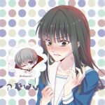  1girl akigure1 bad_source chibi frown fruits_basket hickey highres kuragi_machi medium_hair one_eye_closed school_uniform shy souma_yuki vampire vampire_costume 