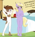  absurd_res anthro bed bedroom caught derpy_hooves_(mlp) dinky_hooves_(mlp) duo equid equine female friendship_is_magic furniture genitals hasbro hi_res horn horse male male/female mammal my_little_pony nude offscreen_character penis pipsqueak_(mlp) pony pussy tolpain unicorn young 