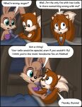  2_tails absurd_res anthro archie_comics bed bedroom bunnie_rabbot canid canine comic duo embrace female fox furniture hi_res hug lagomorph leporid male mammal miles_prower multi_tail omatic rabbit robotic_arm sega sonic_the_hedgehog_(archie) sonic_the_hedgehog_(comics) sonic_the_hedgehog_(series) tail whoreomatic young 
