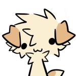  ambiguous_gender anthro brown_ears canid canine canis domestic_dog fur fur_tuft goobysart low_res mammal meme simple_background simple_everything simple_eyes simple_mouth solo tail tan_body tan_fur tuft 