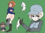  4girls akiyama_yukari anglerfish ass fish girls_und_panzer highres multiple_girls nishizumi_miho open_mouth panties reizei_mako skirt torn_clothes torn_skirt underwear wacha_otoko white_panties youko_(girls_und_panzer) 