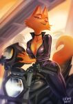  anthro bedroom_eyes bodysuit canid canine choker claws clothing diane_foxington dreamworks female fox hi_res jewelry looking_down mammal motorcycle motorcycle_helmet narrowed_eyes necklace seductive skinsuit solo the_bad_guys tight_clothing vehicle 