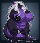  anthro belly big_belly big_breasts big_nipples breasts dragon female hair hi_res horn huge_breasts huge_hips huge_nipples long_hair nipple_piercing nipples overweight piercing slightly_chubby smile smirk solo tenkellyart tongue white_hair wide_hips 