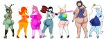  absurd_res adventure_time big_butt butt cartoon_network coldarsenal female group hi_res huge_butt human humanoid ice_queen lineup mammal marceline_(disambiguation) princess_bubblegum 